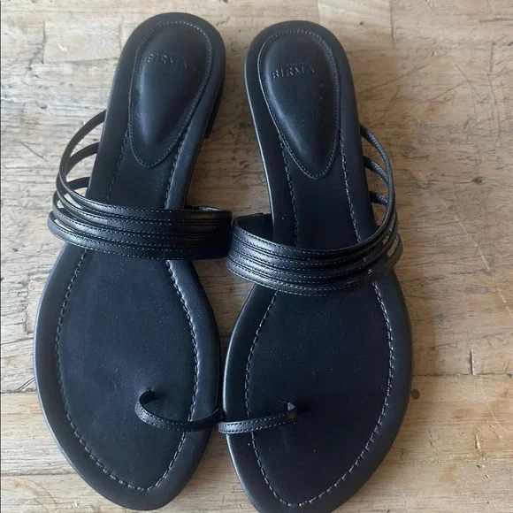 Alexandre Birman Minimal Black Leather Strappy Sandals 39 Quiet Luxury - Picture 3 of 8